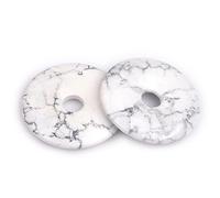 GEM-Inside Perles rondes en howlite blanche naturelle de 50 mm pour la fabrication de bijoux et pendentifs GuaSha - Outils de grattage GuaSha