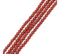 Gem-Inside Perles rondes en jaspe rouge naturel de 3 mm pour fabrication de bijoux - Fil de 38,1 cm