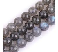 Gem-Inside Perles rondes en labradorite arc-en-ciel bleu de 8 mm pour fabrication de bijoux, 38,1 cm x 8 mm