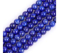 Gem-Inside Perles rondes en lapis lazuli naturel de qualité AA de 4 mm pour fabrication de bijoux - Fil de 38,1 cm