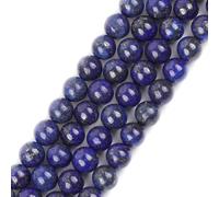 Gem-Inside Perles rondes en lapis lazuli teint de 8 mm pour fabrication de bijoux - Fil de 38,1 cm