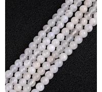 Gem-Inside Perles rondes en pierre de lune bleue arc-en-ciel de 4 mm pour fabrication de bijoux - Fil de 38,1 cm