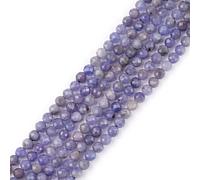GEM-Inside Perles rondes en quartz facetté de 4 mm en tanzanite bleue naturelle, qualité AA - Perles d'espacement petites et fines pour fabrication de bijoux - Bracelets, boucles d'oreilles, breloques