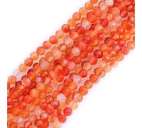Gem-Inside Perles rondes facettées en cornaline naturelle rouge de 3 mm, semi-précieuses, pour fabrication de bijoux, brin de 38,1 cm
