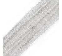 GEM-Inside Perles rondes facettées semi-précieuses, naturelles, qualité AAA, 2 mm, bleu, pierre de lune arc-en-ciel, pour fabrication de bijoux, brin de 38,1 cm