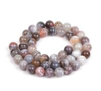 GEM-Inside Perles rondes lisses en agate naturelle du Botswana de 8 mm pour la fabrication de bijoux 38,1 cm