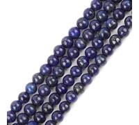 Gem-Inside Perles rondes naturelles en lapis lazuli bleu de qualité A de 4 mm pour fabrication de bijoux - Fil de 38,1 cm
