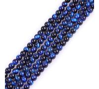 Gem-Inside Perles rondes naturelles, œil de tigre, lapis bleu, 4 mm, pour fabrication de bijoux, 38,1 cm