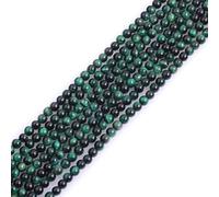 Gem-Inside Perles rondes naturelles, œil de tigre, vert, 4 mm, pour fabrication de bijoux, 38,1 cm