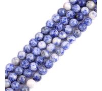 Gem-Inside Perles semi-précieuses rondes en sodalite bleue 6 mm pour la fabrication de bijoux 38,1 cm