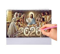 Gem Painting Desktop Calendar 2026 - Monthly Desk Planner With Crystal Painting | Funny Cartoon Organisation Calendar For Kids, Family, Classroom, School, Work, Office Table & Home Desktop Decor