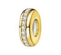 Gem-set Plug Spacer-Electro Gold Charm, véritable breloque de perles en argent sterling 925, compatible avec pour bracelet pandora