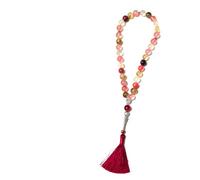 Gemaltic Chapelet de Guérison en Cristaux Tasbeeh 33 Perles, 8mm, Perles de Prière en Pierres Naturelles pour Méditation, Guérison Spirituelle et Prière Islamique (Water Melon Quartz)
