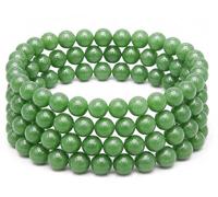 Gemaltic Healing Crystal Wrap Bracelet Collier - Perles de 6 mm, 63,5 cm (Jade Vert)