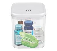 Gemaxvoled Boîte à médicaments avec code - Petite boîte de rangement verrouillable pour pilules, aliments au réfrigérateur et téléphone | Sans BPA, sécurité enfant | 14 x 14 x 16 cm | Coffre-fort pour