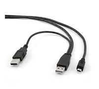 Gembird 0.9m 2X USB 2.0 A/Mini-B M Câble USB 0,9 m Micro-USB A Mini-USB B Noir