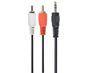 Gembird 2.5m, 3.5mm/2xRCA, M/M câble audio 2,5 m 3,5mm Noir, Rouge, Blanc