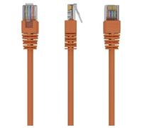 - Cordon de raccordement - RJ-45 (M) pour RJ-45 (M) - 50 cm - UTP - CAT 5e - moulé - orange