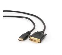 Gembird 5m, HDMI/DVI, M/M DVI-D Noir - Câbles vidéo et adaptateurs (HDMI/DVI, M/M, 5 m, HDMI, DVI-D, Or, Noir, Mâle/Mâle)