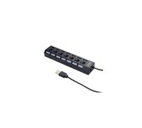 Gembird 7 ports hub avec interrupteur, usb 2.0 alimentï¿½, noir uhb-u2p7-02