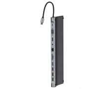 Gembird A-CM-COMBO11-01 Station d'accueil/Port Replicator USB 3.2 Gen 1 (3.1 Gen 1) Câble Type-C Gris