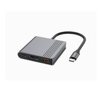 Adaptateur 3en1 USB-C CableXpert vers USB-A + HDMI + USB-C 18cm (Gris)