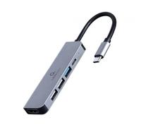 Gembird A-CM-COMBO5-03 station d'accueil Avec fil USB 3.2 Gen 1 (3.1 Gen 1) Type-C Argent