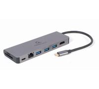 Gembird A-CM-COMBO5-05 hub & concentrateur USB 3.2 Gen 1 (3.1 Gen 1) Type-C 5000 Mbit/s Gris