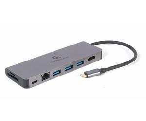 Gembird A-CM-COMBO5-05 hub & concentrateur USB 3.2 Gen 1 (3.1 Gen 1) Type-C 5000 Mbit/s Gris