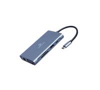Gembird A-CM-COMBO7-01 : Adaptateur USB-C 3.2 Gen 1 avec LAN Gigabit, HDMI 2.0, VGA, Lecteur Cartes SD/MicroSD, et 3x USB-A 3.2 Gen 1, Power Delivery 100W
