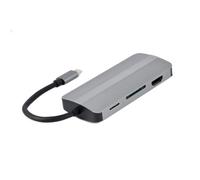 Gembird A-CM-COMBO8-02 station d'accueil Avec fil USB Type-C Argent