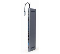 Gembird A-CM-COMBO9-01 station d'accueil USB 3.2 Gen 1 (3.1 Gen 1) Type-C Gris