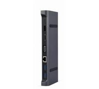 Gembird A-CM-COMBO9-02 gembird USB Typ-C 9-in-1 Kombi Adapter HUB+HDMI+DP+LAN grau