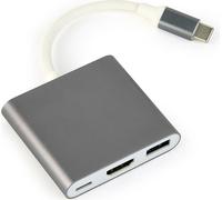 Gembird A-CM-HDMIF-02-SG gembird USB-Typ-C-Mehrfachadapter Spacegrau