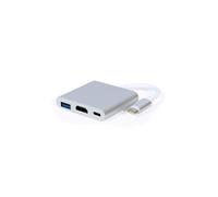Gembird A-CM-HDMIF-02-SV : Adaptateur USB Type-C vers HDMI 4K 30Hz, USB 3.0, Port de charge USB Type-C, 51x59x12mm, 80g