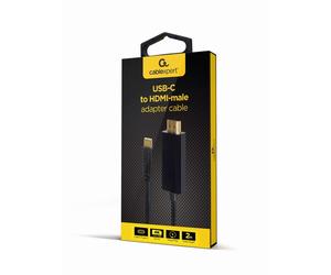 Gembird A-CM-HDMIM-02 câble vidéo et adaptateur 2 m USB Type-C HDMI Noir