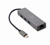Gembird A-CMU3-LAN-01 station d'accueil USB 3.2 Gen 1 (3.1 Gen 1) Type-C Gris