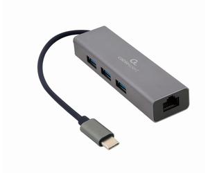 Gembird A-CMU3-LAN-01 station d'accueil USB 3.2 Gen 1 (3.1 Gen 1) Type-C Gris