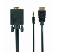 Gembird A-HDMI-VGA-03-10 câble vidéo et adaptateur 3 m HDMI + 3.5mm VGA (D-Sub) Noir