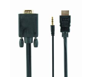 Gembird A-HDMI-VGA-03-6 câble vidéo et adaptateur 1,8 m HDMI Type A (Standard) VGA (D-Sub) + 3,5 mm Noir
