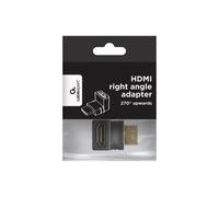 Gembird A-HDMI270-FML Adaptateur HDMI Mâle vers Femelle Angle 270° Contacts Plaqué Or, Dimensions 21x21x10mm, Noir