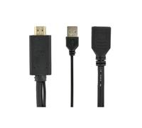 Gembird A-HDMIM-DPF-01 Adaptateur Actif HDMI Mâle vers DisplayPort Femelle 4K 30Hz, Alimentation USB, Câble 0.1m, Noir