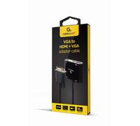 Gembird A-VGA-HDMI-02 câble vidéo et adaptateur 0,15 m HDMI + VGA (D-Sub) VGA (D-Sub) Noir