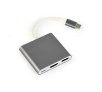 Adaptateur USB-C 3.0 02-SG vers HDMI, 1x USB-A ,1x USB-C (Gris)