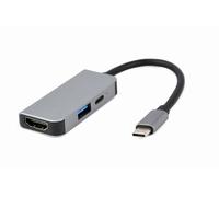 gembird Adaptateur combiné USB type-C 3 en 1 (Hub + HDMI + PD)