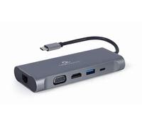 Gembird Adaptateur combiné USB Type C 7 en 1 Gris Espace