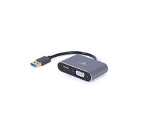 Gembird Adaptateur d'affichage A-USB3-HDMIVGA-01 USB 3.0 HDMI/DisplayPort 4K UHD 60Hz Gris