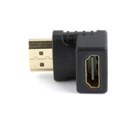 Gembird Adaptateur HDMI 90° Femelle/Mâle Plaqué Or, Orientation Basse, 21x21x10mm, Connecteurs HDMI, Référence A-HDMI90-FML