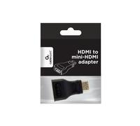 Gembird Adaptateur HDMI Mâle vers mini-HDMI Femelle Noir, Référence A-HDMI-FC, Poids 9g, Dimensions Emballage 20x35x15mm