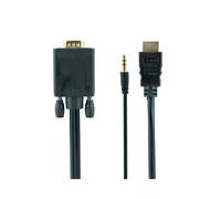 Gembird Adaptateur HDMI vers VGA 3m, 1920x1080@60Hz, Audio 3.5mm, Chipset CH7101, Connecteurs Mâle, Certifié CE/RoHS, Réf: A-HDMI-VGA-03-10